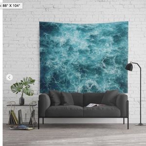 Society6 large blue waves tapestry, like new!